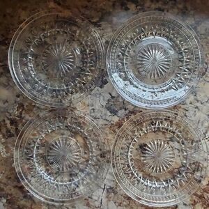 Vintage Colony Park Lane Clear Salad Plates 8 1/2 in. Set of 4